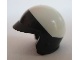 Minifigure, Headgear Helmet Motorcycle Open Face, with Visor and White Top Pattern