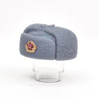 Совместимая с лего шапка ушанка серая с кокардой Советской Армии. G Brick Design