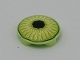 Plate, Round 2 x 2 with Rounded Bottom and Lime and Black Eye Pattern (2654pb011 / 6276231)
