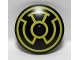 Dish 4 x 4 Inverted &#40;Radar&#41; with Solid Stud with Yellow Lantern Sinestro Logo Pattern