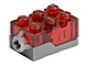 Electric, Light Brick 2 x 3 x 1 1/3 with Trans-Red Top and Red LED Light