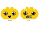 Duplo, Brick 2 x 4 x 2 Rounded Ends with Faces Shocked/Scared Pattern