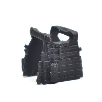 Тактический бронежилет (плитник) для лего фигурок LBT 6094 черный с подсумками и рацией. G Brick Design