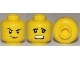 Minifig, Head Dual Sided Thin Smirk, Raised Eyebrow / Scared with Teeth Pattern - Stud Recessed (3626cpb0654 / 4647015)