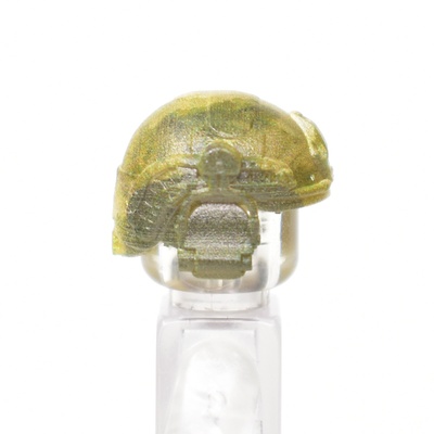 Боевой шлем для лего фигурок с наушниками, вертикальное крепление камуфляж мох.