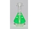 Minifig, Utensil Bottle, Erlenmeyer Flask with Trans-Bright Green Fluid Pattern (93549pb01 / 4618266)