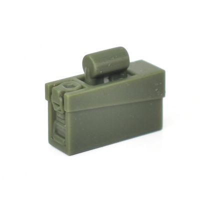 Патронный ящик для пулемета MG-32/42 для фигурок лего. Темно-зеленый.