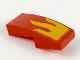 Slope, Curved 2 x 1 with Bright Light Orange Flame Pattern