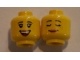 Minifigure, Head Dual Sided Female Black Eyebrows, Freckles, Eyelashes, Peach Lips, Open Smile with Teeth / Sleeping Pattern - Hollow Stud