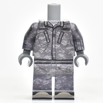 ЛЕГО Солдат в американском камуфляже ACU тело+ноги 3-сторонний принт на руках