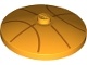 Dish 4 x 4 Inverted &#40;Radar&#41; with Solid Stud with Orange Basketball Lines Pattern (3960pb060 / 6227121)