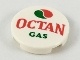 Tile, Round 2 x 2 with Bottom Stud Holder with Octan Logo and 'OCTAN GAS' Pattern (14769pb243 / 6254067)