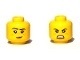 Minifigure, Head Dual Sided Female, Freckles, Pink Lips, Raised Right Eyebrow, Smile / Angry Pattern - Hollow Stud