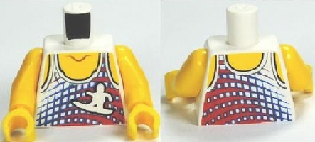 Torso Tank Top with Surfer Silhouette Pattern / Yellow Arms / Yellow Hands (973pb0997c01 / 4612153)