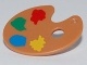 Minifig, Utensil Paint Palette with Yellow, Blue, Green and Red Paint Spots Pattern