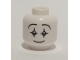 Minifigure, Head Mime Smiling Face, Black Star Eyes with White Pupils Pattern - Hollow Stud (3626cpb2325)