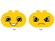 Duplo, Brick 2 x 4 x 2 Rounded Ends with Faces Happy/Angry Pattern (4198pb27 / 6132739)