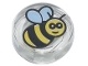 Tile, Round 1 x 1 with Bee Pattern (98138pb186)