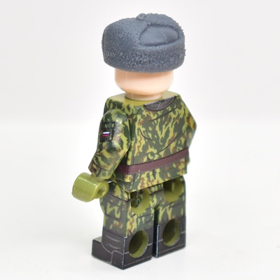 Совместимая с лего шапка ушанка серая с кокардой Советской Армии. G Brick Design