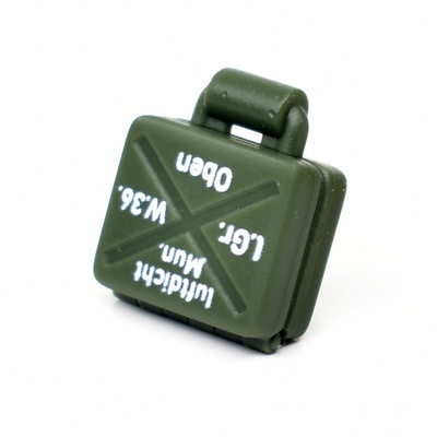 Немецкий ящик для 50 мм минометных мин. С минами. На период ВОВ (WWII)  Для фигурок лего. Темно-зеленый.