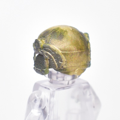 Боевой шлем для лего фигурок с наушниками, вертикальное крепление камуфляж мох.