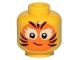 Minifigure, Head Female Orange Cat Face Paint Pattern - Hollow Stud