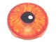 Plate, Round 2 x 2 with Rounded Bottom with Red Rimmed Bloodshot Eye, Black Pupil with White Glint Pattern (2654pb019 / 6376666)