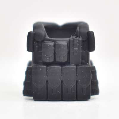 Бронежилет 6Б45 "Ратник", опущенный воротник, черный, с рацией. 3D печать G Brick Design