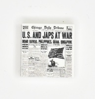Tile 2 x 2 с изображением газеты Chicago Daily Tribune "US and JAPS at war" 8 dec 1941