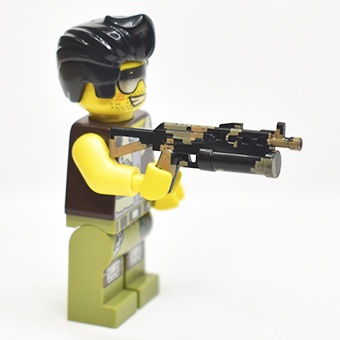 Пистолет-пулемет ПП-19 Черно-бежевый пиксельный Камуфляж