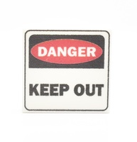 Tile, 2 x 2 с принтом "Danger Keep out" 