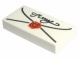 Tile 1 x 2 with Mail Envelope, Cursive Script and Seal Pattern (3069bpx40 / 4119410)