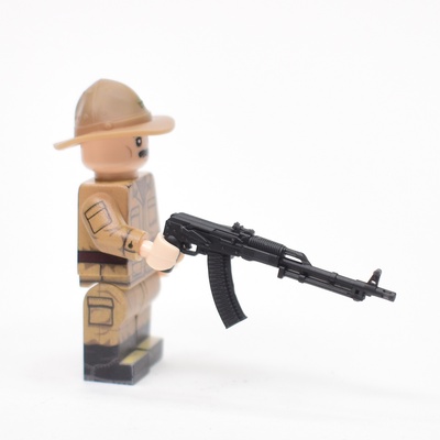 Российский пулемет модифицированный, сложенный приклад. Черный. Для фигурок лего