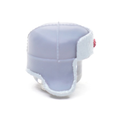 Ушанка с опущенными ушами. Со звездой и покраской. Темно-серая. для ЛЕГО фигурок