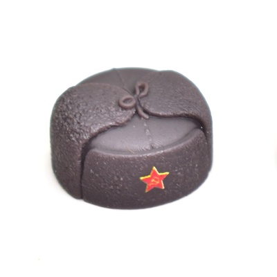 Шапка-ушанка коричневая со звездой. для лего фигурок На период ВОВ. G Brick Design