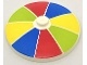 Dish 4 x 4 Inverted &#40;Radar&#41; with Solid Stud with Stripes Red/Blue/Yellow/Lime Pattern (3960pb043 / 6217974)
