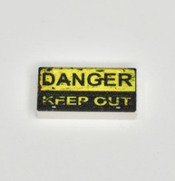 Tile 1 x 2 с надписью Danger Keep Out