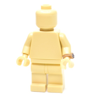 Часы наручные для минифигурок LEGO с принтом. G-Brick. темно-бежевые