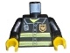 Torso Fire Uniform Badge and Stripes Pattern with Radio / Black Arms / Yellow Hands