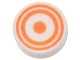 Tile, Round 1 x 1 with Concentric Orange Circles Pattern (98138pb061 / 6177074)