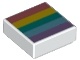 Tile 1 x 1 with Groove with Pastel Rainbow Pattern (3070bpb133 / 6253635)