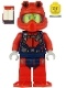 Scuba Diver - Male, Smirk, Red Helmet, White Airtanks, Red Flippers (cty1166)