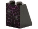 Slope 65 2 x 2 x 2 with Bottom Tube with Dress with Magenta Spider Web and 2 Dark Bluish Gray Spiders Pattern (3678bpb114)