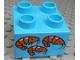 Duplo, Brick 2 x 2 with 3 Orange Shrimp Pattern (3437pb080 / 6136432)