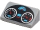 Slope 30 1 x 2 x 2/3 with Black Oval Dashboard with Silver, Medium Azure and Red Gauges Pattern (85984pb289)