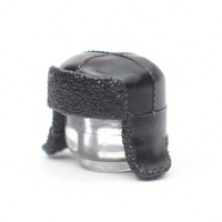 Ушанка с опущенными ушами. Черная. для ЛЕГО фигурок