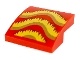 Slope, Curved 2 x 2 with Gold, Bright Light Orange, and Dark Red Fringe Pattern
