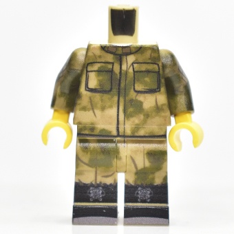 Солдат в камуфляже "Мох", тело+ноги 3-сторонний принт на руках