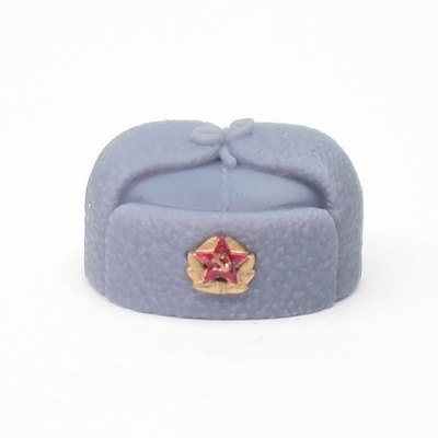 Совместимая с лего шапка ушанка серая с кокардой Советской Армии. G Brick Design