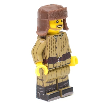 Ушанка с опущенными ушами. Коричневая. для ЛЕГО фигурок